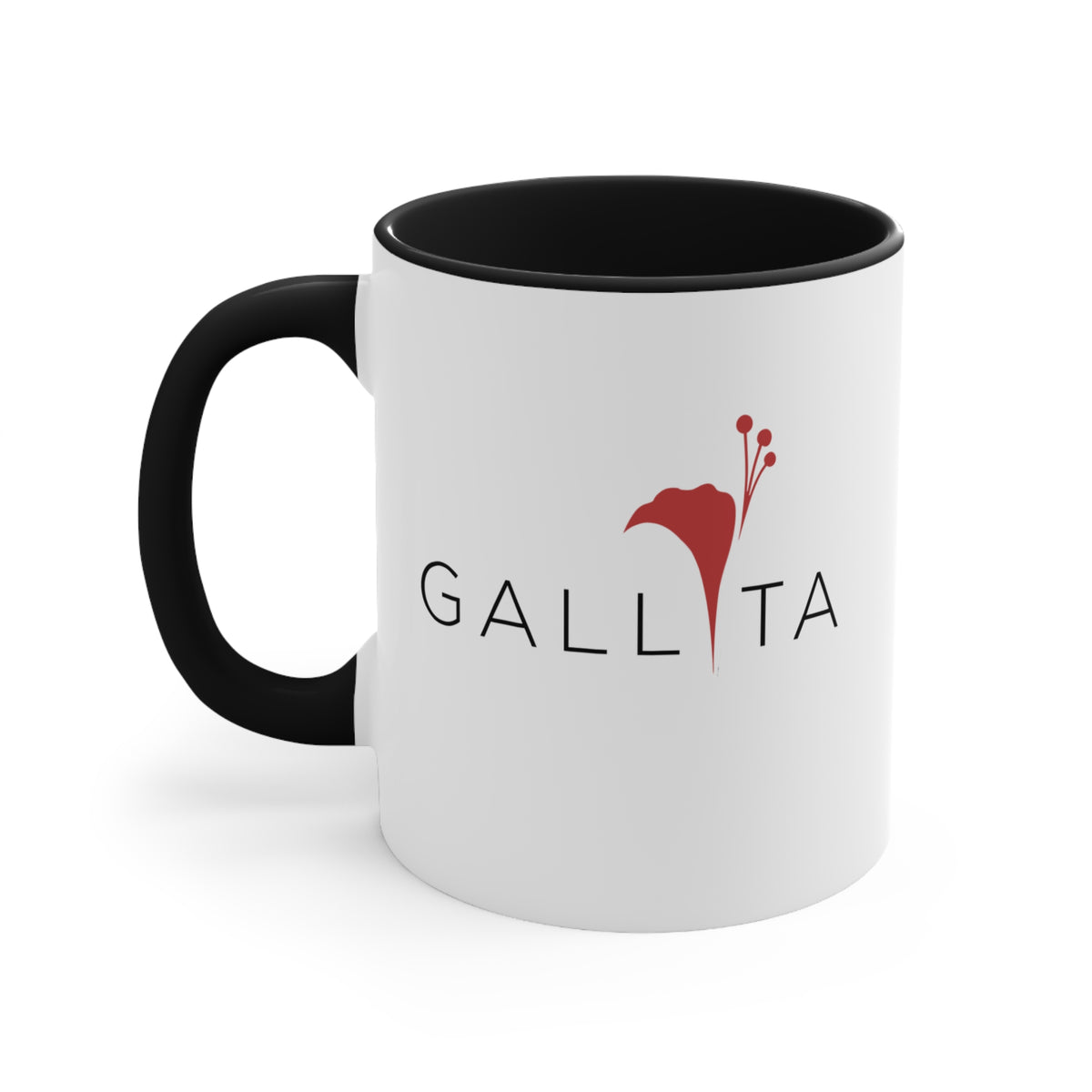 Gallita Accent Mug with GALLITA Floral Logo