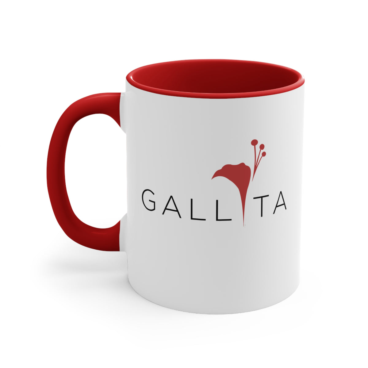 Gallita Accent Mug with GALLITA Floral Logo